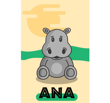 Customizable Hippo animals roller blind - TenStickers