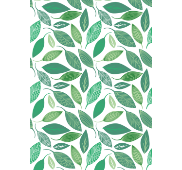 Green leaves pattern More flowers and plant roller blind - TenStickers