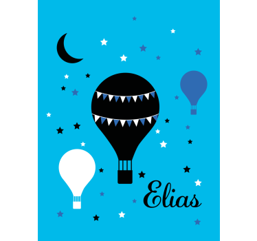 Black and blue balloons with stars and moon Blind art - TenStickers