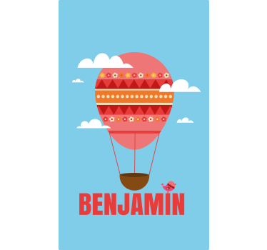Kids roller blind hot air balloon personalized - TenStickers