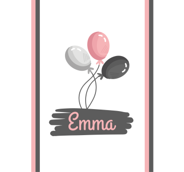 Balloons with name kids roller blind - TenStickers