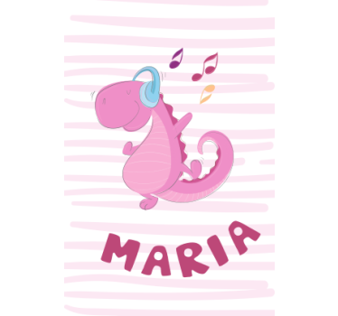 Happy green T-rex Personalized blind - TenStickers