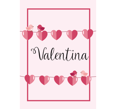 Love hearts and name teenage roller blind - TenStickers