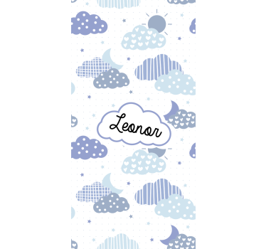 Personalised cloud pattern roller blind clouds - TenStickers