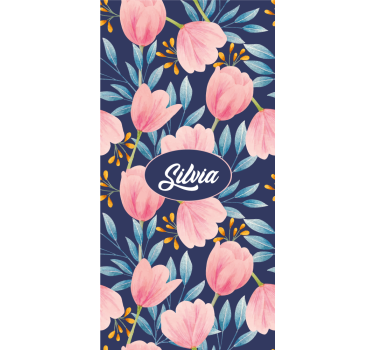Pink Floral Design roller blind flowers - TenStickers