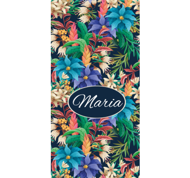 Floral Name Personalization roller blind flowers - TenStickers