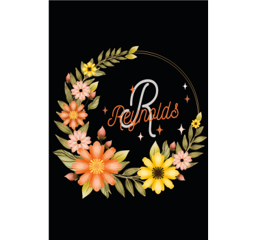 Elegant initial and name roller blind flowers - TenStickers