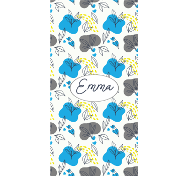 Custom floral name roller blind flowers - TenStickers