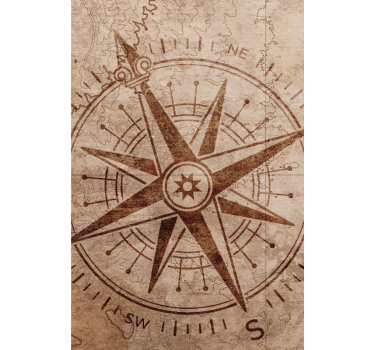 VINTAGE COMPASS DESIGN world map roller blind - TenStickers