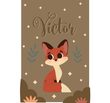 Custom fox design kids roller blind - TenStickers