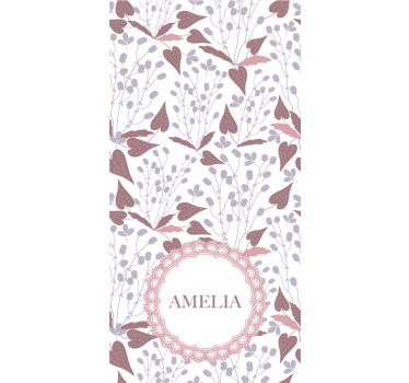 CUSTOM NAME FLOWER PATTERN roller blind flowers - TenStickers
