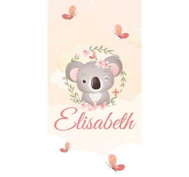 Kids roller blind baby koala personalized name - TenStickers