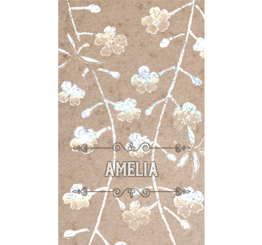 Beige floral design with name master bedroom roller blind - TenStickers
