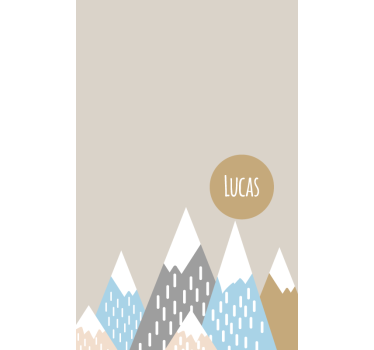 Nordic mountains with name skandinavian roller blind - TenStickers