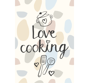 Love cooking text Kitchen blind - TenStickers