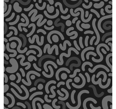 abstrac black rounded lines Living room blind - TenStickers
