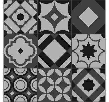 black tiles Kitchen blind - TenStickers