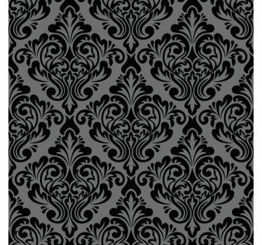 vintage black damask Living room blind - TenStickers