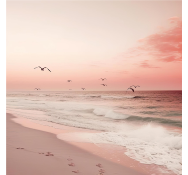 pinky sky with birds Romantic blind - TenStickers