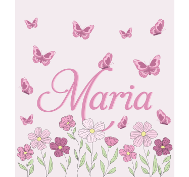 Flowers and butterflies custom printed roller window blind - TenStickers