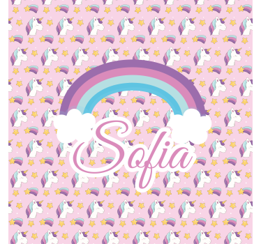 Unicorn pattern custom printed window roller blind - TenStickers
