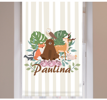 Animal roller blind forest animal collection - TenStickers