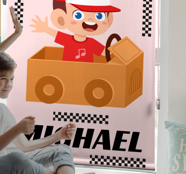 Animated Racing Adventure custom roller blind - TenStickers
