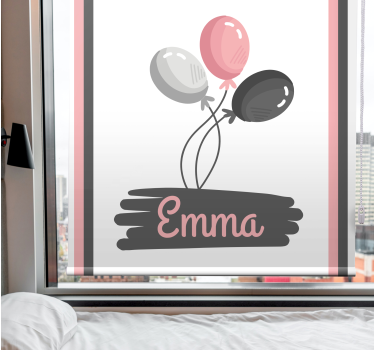 Balloons with name kids roller blind - TenStickers