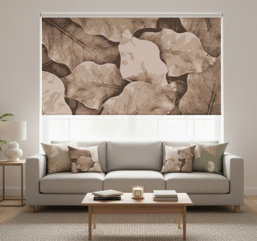 Beige dried leaves living room roller blind - TenStickers