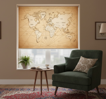 Beige roller blind in nineteenth-century style with text - TenStickers