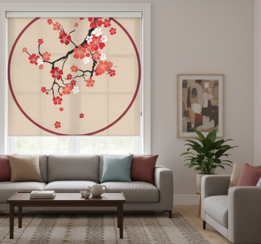 Beige roller blind inspired by korean nature - TenStickers