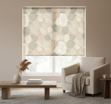 Beige roller blind neutral botanical abstract - TenStickers