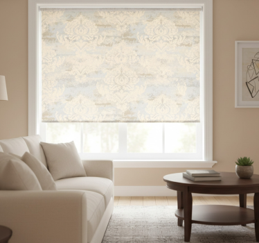 Beige roller blind puzzle print mosaic cream - TenStickers