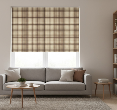 Beige roller blind textile effect - TenStickers