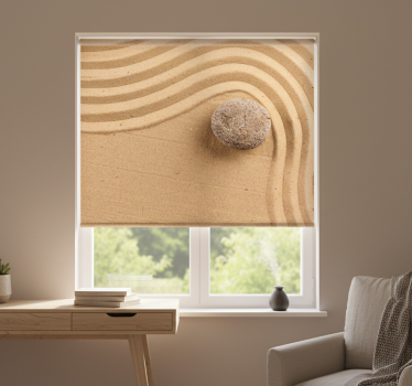 Beige roller blind textured zen sphere - TenStickers