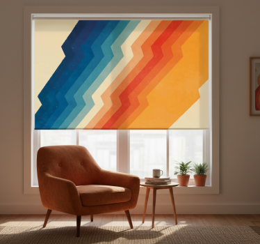 Beige roller blind with 70s lightning design - TenStickers