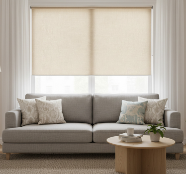 Beige roller blind with beige lines texture - TenStickers