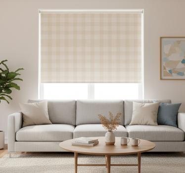 Beige roller blind with beige pattern - TenStickers