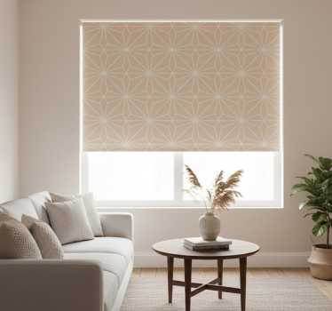 Beige roller blind with beige stars pattern - TenStickers
