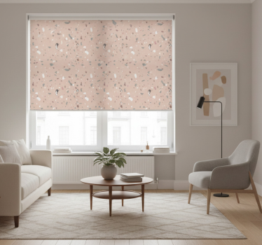 Beige roller blind with beige terrazzo design - TenStickers