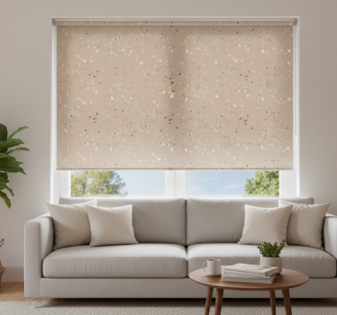 Beige roller blind with beige terrazzo texture - TenStickers