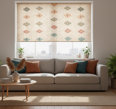Beige roller blind with jogol eyes design - TenStickers
