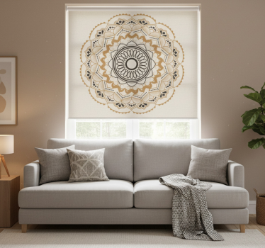 Beige roller blind with mandala circular design - TenStickers