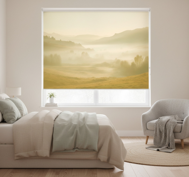 Beige roller blind with soft and hazy views - TenStickers