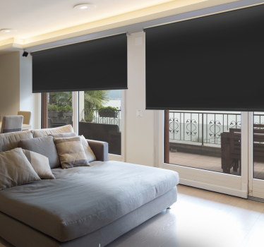 Black blackout bedroom roller blind - TenStickers
