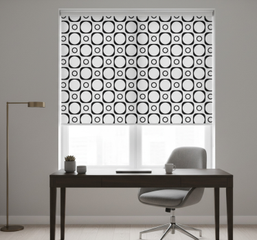 Black roller blind for bathroom black and white tiles - TenStickers