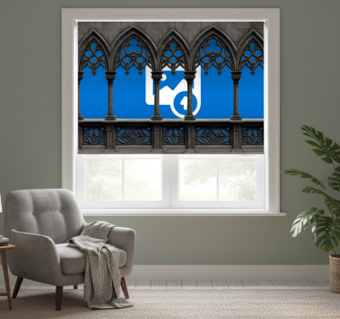 Black roller blind stone mural with frame - TenStickers
