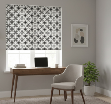 Black roller blind vintage black tile design - TenStickers