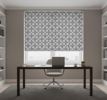 Black roller blind with floral pattern - TenStickers