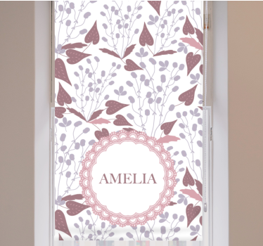 CUSTOM NAME FLOWER PATTERN roller blind flowers - TenStickers